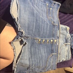 Torrid Light Blue Denim Shorts with Button Accents